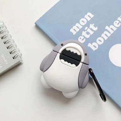 Husă drăguță pentru căști pentru AirPods 1 2 Pro Husă Husă de acoperiș cu animale din desene animate pentru Apple AirPods 3 (2021) Husă de protecție cu pandantiv