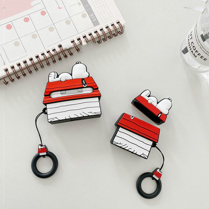 Husă drăguță pentru căști pentru AirPods 1 2 Pro Husă Husă de acoperiș cu animale din desene animate pentru Apple AirPods 3 (2021) Husă de protecție cu pandantiv