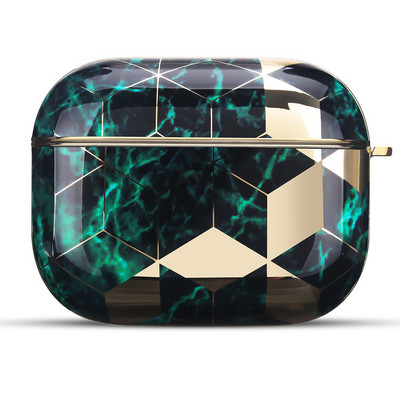Husă pentru căști pentru huse AirPods 2 Pro, marmură galvanizată, husă de protecție dură, aurie, lucioasă, pentru AirPod 3 Air Pods Coque