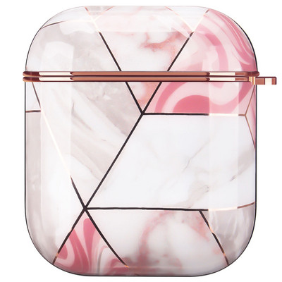 Husă pentru căști pentru huse AirPods 2 Pro, marmură galvanizată, husă de protecție dură, aurie, lucioasă, pentru AirPod 3 Air Pods Coque