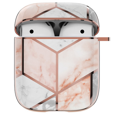 Husă pentru căști pentru huse AirPods 2 Pro, marmură galvanizată, husă de protecție dură, aurie, lucioasă, pentru AirPod 3 Air Pods Coque