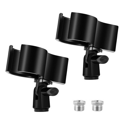 2 buc Suport pentru microfon Suport reglabil pentru microfon Clemă pentru microfon cu adaptor cu șurub de 5/8 inchi tată la 3/8 inch