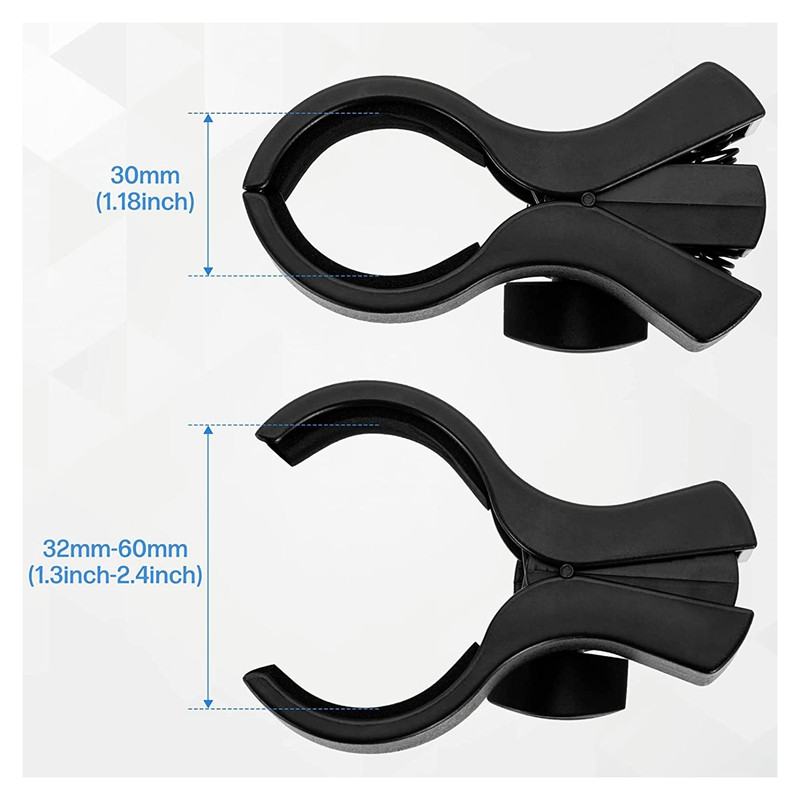 Držač kopče za mikrofon od 2 komada, podesiva stezaljka za držač mikrofona, kopča za mikrofon s 5/8 inčnim muškim na 3/8 inčnim adapterom za vijke