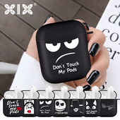 Silikonski poklopac za slušalice Airpods 1/2 Don't Touch My Pods Black Soft Protector Fundas Airpods Pro Case Air Pods ChargingBags