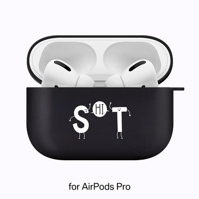Silikonski poklopac za slušalice Airpods 1/2 Don't Touch My Pods Black Soft Protector Fundas Airpods Pro Case Air Pods ChargingBags