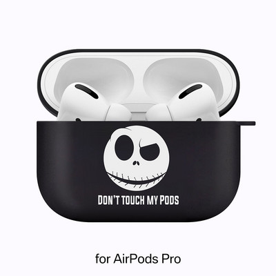 Silikonski poklopac za slušalice Airpods 1/2 Don't Touch My Pods Black Soft Protector Fundas Airpods Pro Case Air Pods ChargingBags