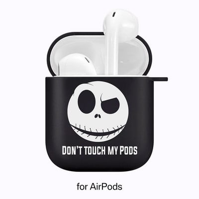Silikonski poklopac za slušalice Airpods 1/2 Don't Touch My Pods Black Soft Protector Fundas Airpods Pro Case Air Pods ChargingBags