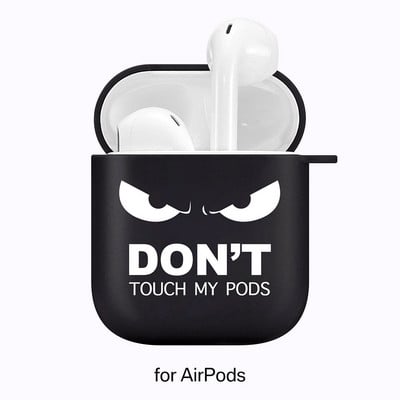 Silikonski poklopac za slušalice Airpods 1/2 Don't Touch My Pods Black Soft Protector Fundas Airpods Pro Case Air Pods ChargingBags