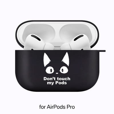 Silikonski poklopac za slušalice Airpods 1/2 Don't Touch My Pods Black Soft Protector Fundas Airpods Pro Case Air Pods ChargingBags