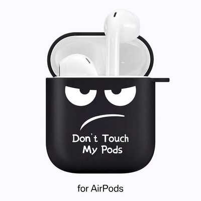 Silikonski poklopac za slušalice Airpods 1/2 Don't Touch My Pods Black Soft Protector Fundas Airpods Pro Case Air Pods ChargingBags