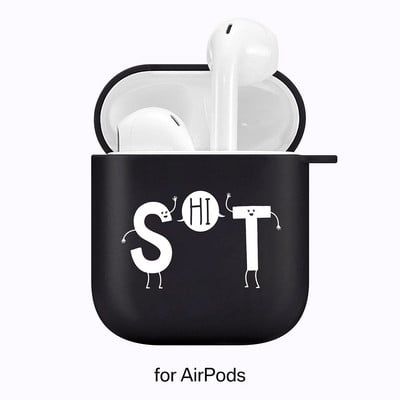 Silikonski poklopac za slušalice Airpods 1/2 Don't Touch My Pods Black Soft Protector Fundas Airpods Pro Case Air Pods ChargingBags