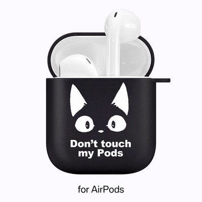 Silikonski poklopac za slušalice Airpods 1/2 Don't Touch My Pods Black Soft Protector Fundas Airpods Pro Case Air Pods ChargingBags