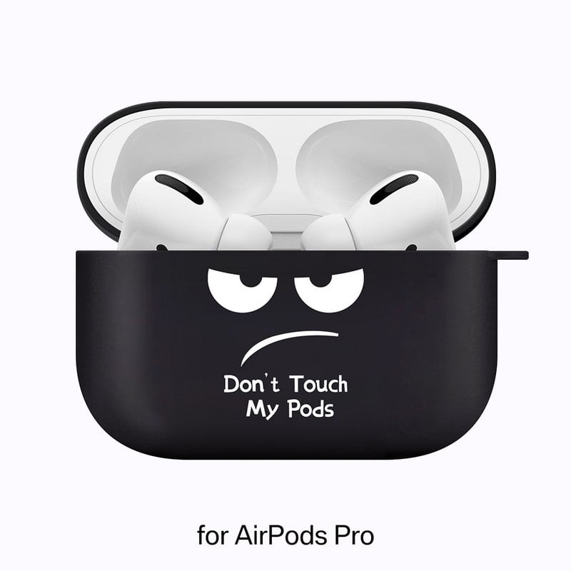Silikonski poklopac za slušalice Airpods 1/2 Don't Touch My Pods Black Soft Protector Fundas Airpods Pro Case Air Pods ChargingBags