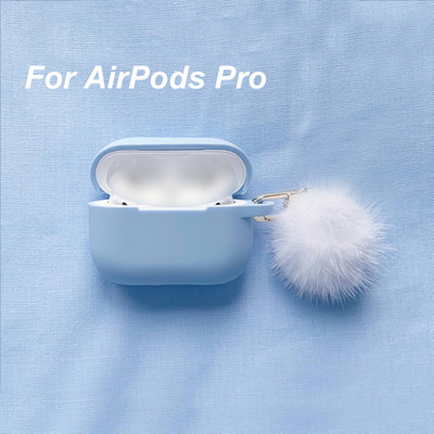 2021-es puha, folyékony szilikon tok AirPods 3 vezeték nélküli fülhallgató védőtok Apple airpods Pro fedéllel Pompom kulcstartóval
