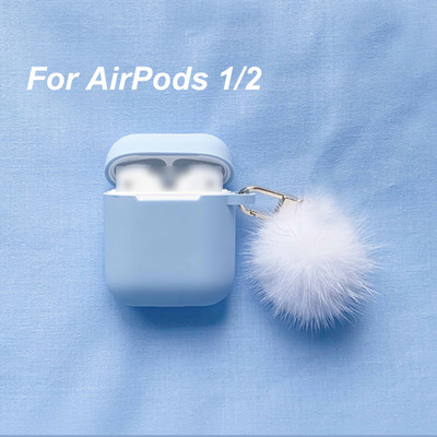 2021-es puha, folyékony szilikon tok AirPods 3 vezeték nélküli fülhallgató védőtok Apple airpods Pro fedéllel Pompom kulcstartóval