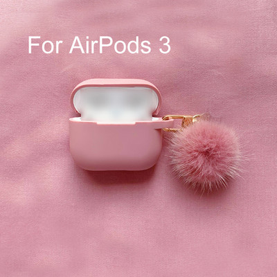 2021-es puha, folyékony szilikon tok AirPods 3 vezeték nélküli fülhallgató védőtok Apple airpods Pro fedéllel Pompom kulcstartóval