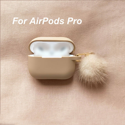 2021-es puha, folyékony szilikon tok AirPods 3 vezeték nélküli fülhallgató védőtok Apple airpods Pro fedéllel Pompom kulcstartóval