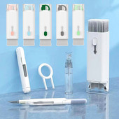 7 az 1-ben tisztítókészlet Számítógépes billentyűzet tisztító kefe Fülhallgató Tisztítótoll AirPodokhoz iPhone Tisztítóeszközök Kulcssapka lehúzó készlet