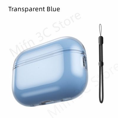 Skaidrus dėklas 2022 Naujas mados minkštas TPU Skins dangtelis su raktų pakabuko smūgiams atspariu dangteliu, skirtas airpods pro 2 kartos dėklui