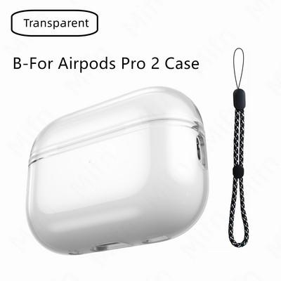 Skaidrus dėklas 2022 Naujas mados minkštas TPU Skins dangtelis su raktų pakabuko smūgiams atspariu dangteliu, skirtas airpods pro 2 kartos dėklui