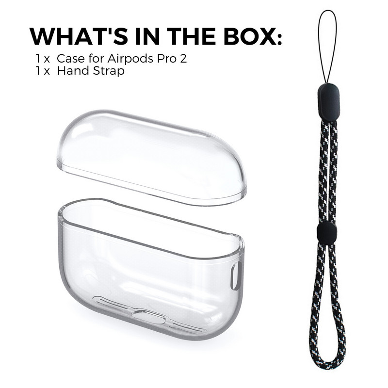 Skaidrus dėklas 2022 Naujas mados minkštas TPU Skins dangtelis su raktų pakabuko smūgiams atspariu dangteliu, skirtas airpods pro 2 kartos dėklui