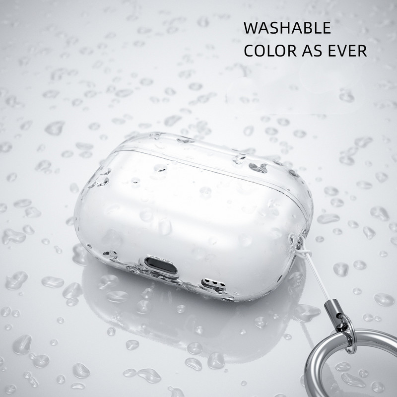 Skaidrus dėklas 2022 Naujas mados minkštas TPU Skins dangtelis su raktų pakabuko smūgiams atspariu dangteliu, skirtas airpods pro 2 kartos dėklui