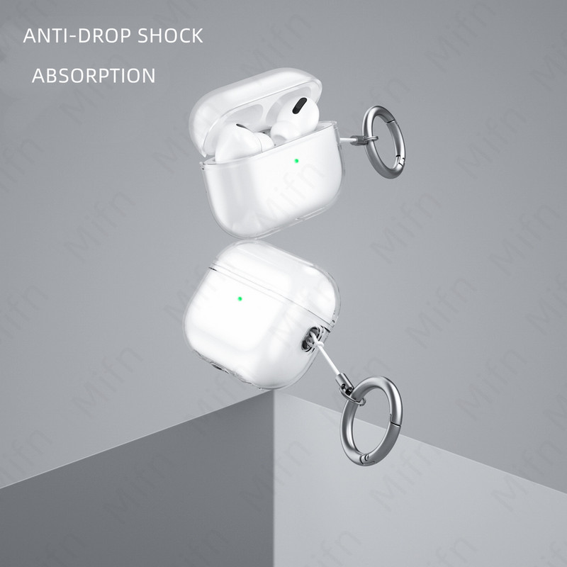 Skaidrus dėklas 2022 Naujas mados minkštas TPU Skins dangtelis su raktų pakabuko smūgiams atspariu dangteliu, skirtas airpods pro 2 kartos dėklui