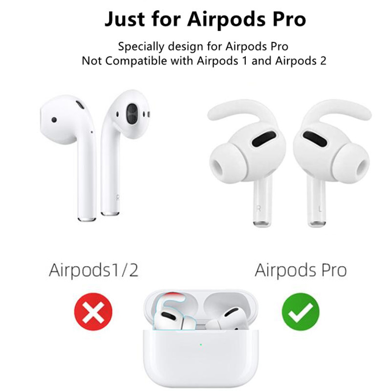 3 poros silikoninių ausinių kabliukų, skirtų „AirPods Pro“, „Earbuds“ ausinių kištukai, apsaugantys nuo praradimo ausų antgaliai Ausinių pagalvėlių dangteliai, skirti „Apple AirPods Pro AirPods 3“