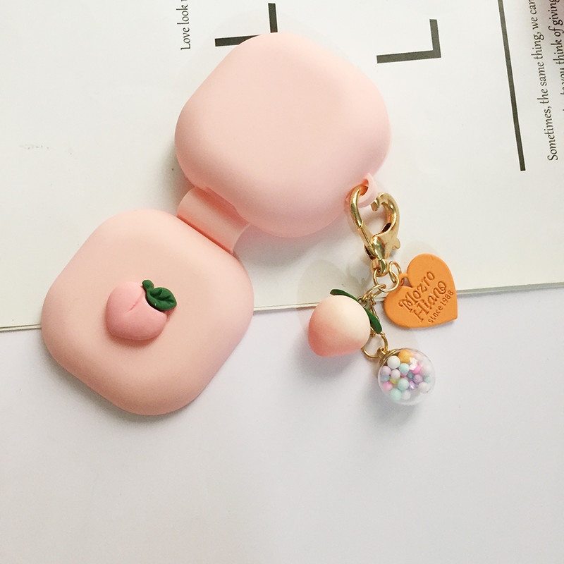 Silikonska zaštitna torbica za Samsung Galaxy buds live / buds2 2 Pro Kutija za punjenje slušalica Dodaci Slatka navlaka za ključeve u boji breskve