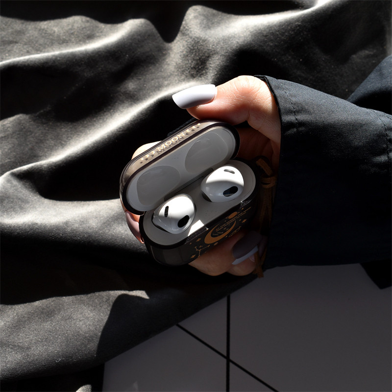 INS Hot Street Trend Moon Moon Husă translucidă pentru căști pentru Airpods Pro 2 Husă moale pentru căști pentru Airpods Pro 1 2 3