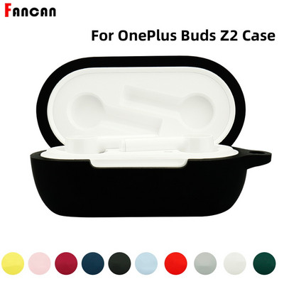 2022. gada jaunums priekš OnePlus Buds Z2 Cover Bluetooth austiņu aizsargvāciņš Mīksts silikona apvalks uzlādes nodalījums Austiņu aksesuāri