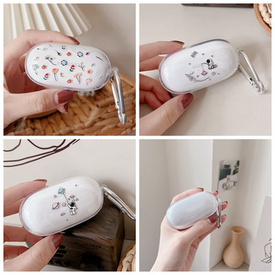 Karikatūras maciņš priekš huawei freebuds SE Case Astronaut Pattern/flower Caurspīdīgs TPU silikona austiņu vāciņš fundas