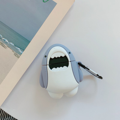 Pre AirPods 2/1 puzdro Roztomilé 3D kreslené puzdro so žralokom Bluetooth slúchadlá pre Airpods Pro 3 Príslušenstvo Ochranný kryt Darčeková krabička