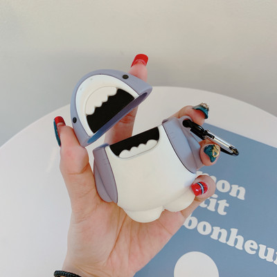 Pre AirPods 2/1 puzdro Roztomilé 3D kreslené puzdro so žralokom Bluetooth slúchadlá pre Airpods Pro 3 Príslušenstvo Ochranný kryt Darčeková krabička