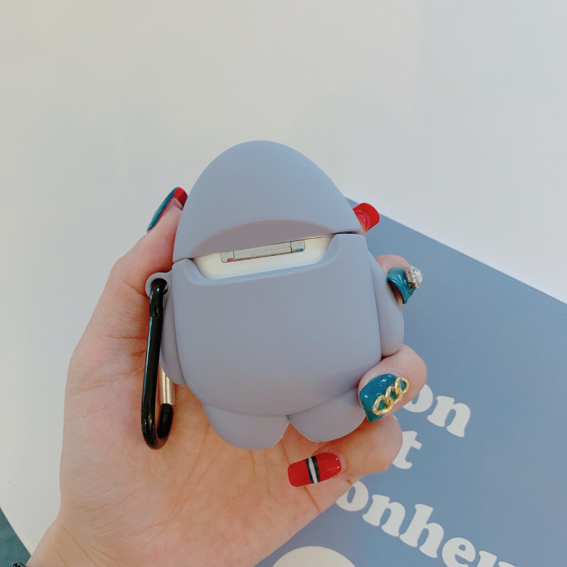 Pre AirPods 2/1 puzdro Roztomilé 3D kreslené puzdro so žralokom Bluetooth slúchadlá pre Airpods Pro 3 Príslušenstvo Ochranný kryt Darčeková krabička