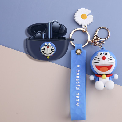 Realme Buds Air 3 futrālim, 3D jauka karikatūras raksta silikona Bluetooth austiņu vāciņš Realme Buds Air 3 ar atslēgu piekariņu Fundas