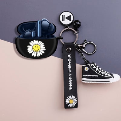 Realme Buds Air 3 futrālim, 3D jauka karikatūras raksta silikona Bluetooth austiņu vāciņš Realme Buds Air 3 ar atslēgu piekariņu Fundas