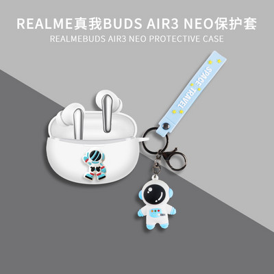 Realme Buds Air 3 futrālim, 3D jauka karikatūras raksta silikona Bluetooth austiņu vāciņš Realme Buds Air 3 ar atslēgu piekariņu Fundas