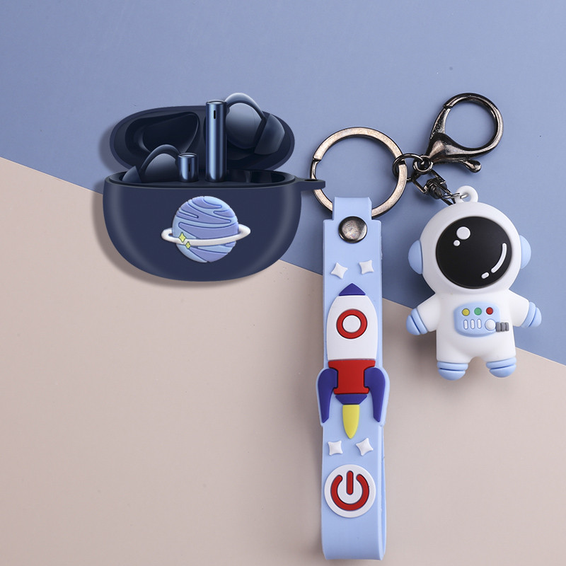 Realme Buds Air 3 futrālim, 3D jauka karikatūras raksta silikona Bluetooth austiņu vāciņš Realme Buds Air 3 ar atslēgu piekariņu Fundas