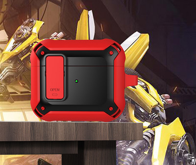 „Airpods Pro 2“ dėklai [Secure Lock] Tvirtas vyrų apsauginis dėklas su / raktų pakabučiu TPU + PC šarvai prabangūs „Airpods 1 2 3 Pro“ dėklas