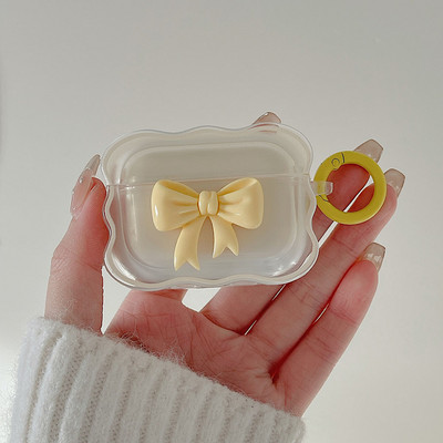 Korean Rosette Gradient Bow Knot Case za Apple Airpods 1 2 Pro 3 2021 Bluetooth kutija za punjenje slušalica Mekana prozirna maska