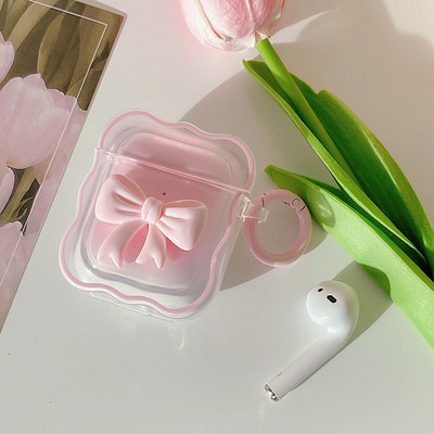 Korean Rosette Gradient Bow Knot Case za Apple Airpods 1 2 Pro 3 2021 Bluetooth kutija za punjenje slušalica Mekana prozirna maska