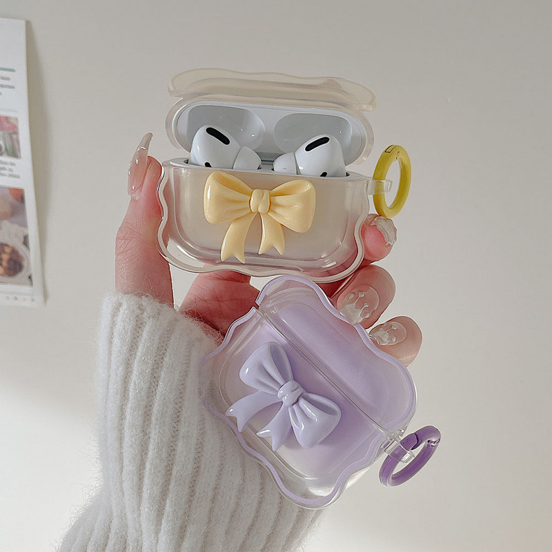 Korejas rozetes gradienta priekšgala mezgla futrālis Apple Airpods 1 2 Pro 3 2021 Bluetooth austiņu uzlādes kastes mīksts caurspīdīgs vāciņš
