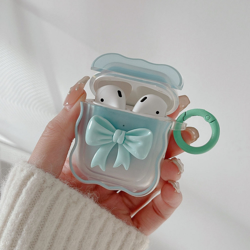 Korejas rozetes gradienta priekšgala mezgla futrālis Apple Airpods 1 2 Pro 3 2021 Bluetooth austiņu uzlādes kastes mīksts caurspīdīgs vāciņš