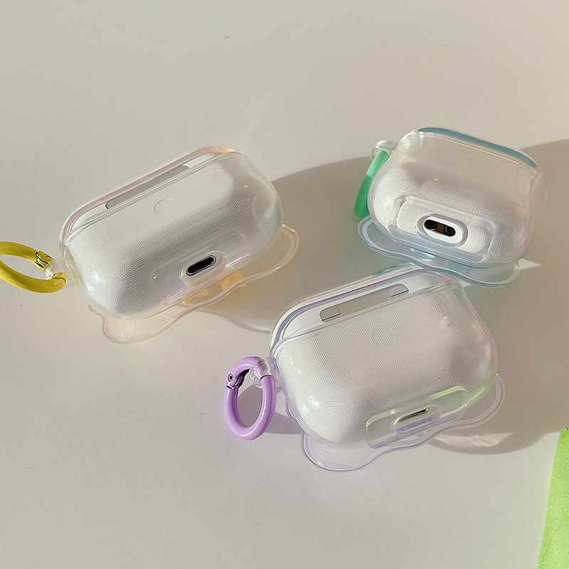 Korejas rozetes gradienta priekšgala mezgla futrālis Apple Airpods 1 2 Pro 3 2021 Bluetooth austiņu uzlādes kastes mīksts caurspīdīgs vāciņš