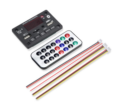 6V 12V Bluetooth 5.0 MP3 dekódoló tábla modul vezeték nélküli autós USB MP3 lejátszó TF kártyahely USB FM mikrofonos kihangosító vezérléssel