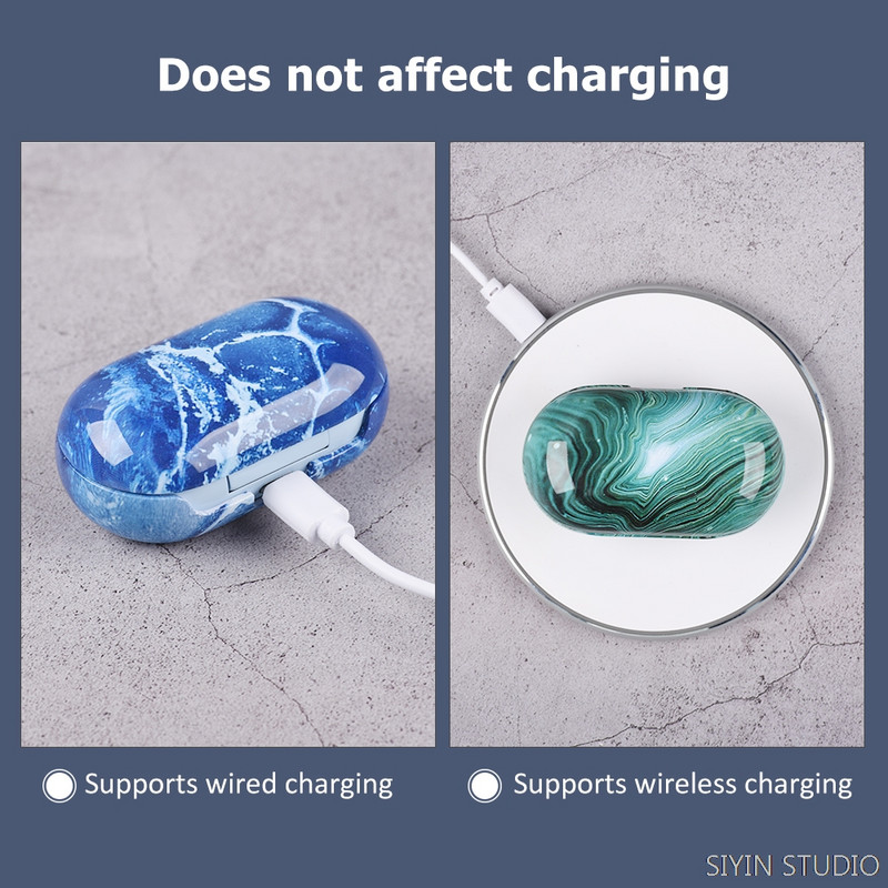 Márvány mintás tok Samsung Galaxy Buds Plus Live kemény PC-tokhoz Galaxy Buds Plus tok ütésálló Védőburkolat