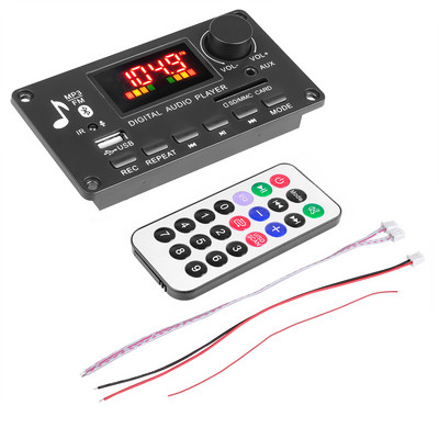 MP3 WMA dekóder tábla vezeték nélküli Bluetooth 5.0 7V-25V dekóder autós MP3 lejátszó USB felvevő modul FM AUX rádió hangszóróhoz kihangosítóhoz