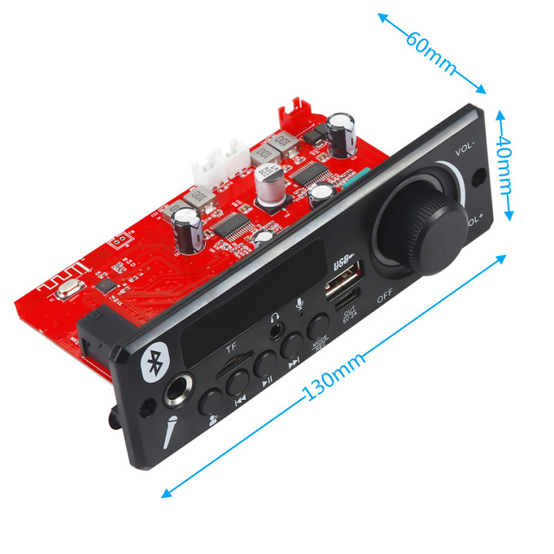 2*80W stiprintuvas Bluetooth MP3 dekoderio lenta 12V DIY MP3 grotuvas automobilinis FM radijo modulis TF USB mikrofonas įrašyti laisvų rankų įrangą