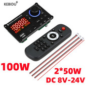 2*50W pastiprinātājs MP3 dekodera plate DC 12V 100W mapju pārslēgšana brīvroku Bluetooth DIY auto MP3 atskaņotājs FM radio AUX TF USB ieraksts